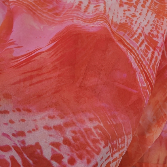 Chicos 1 Womens Size Medium Pink Beaded Tie Dye Tunic Lightweight Sheer Boho - Picture 5 of 15